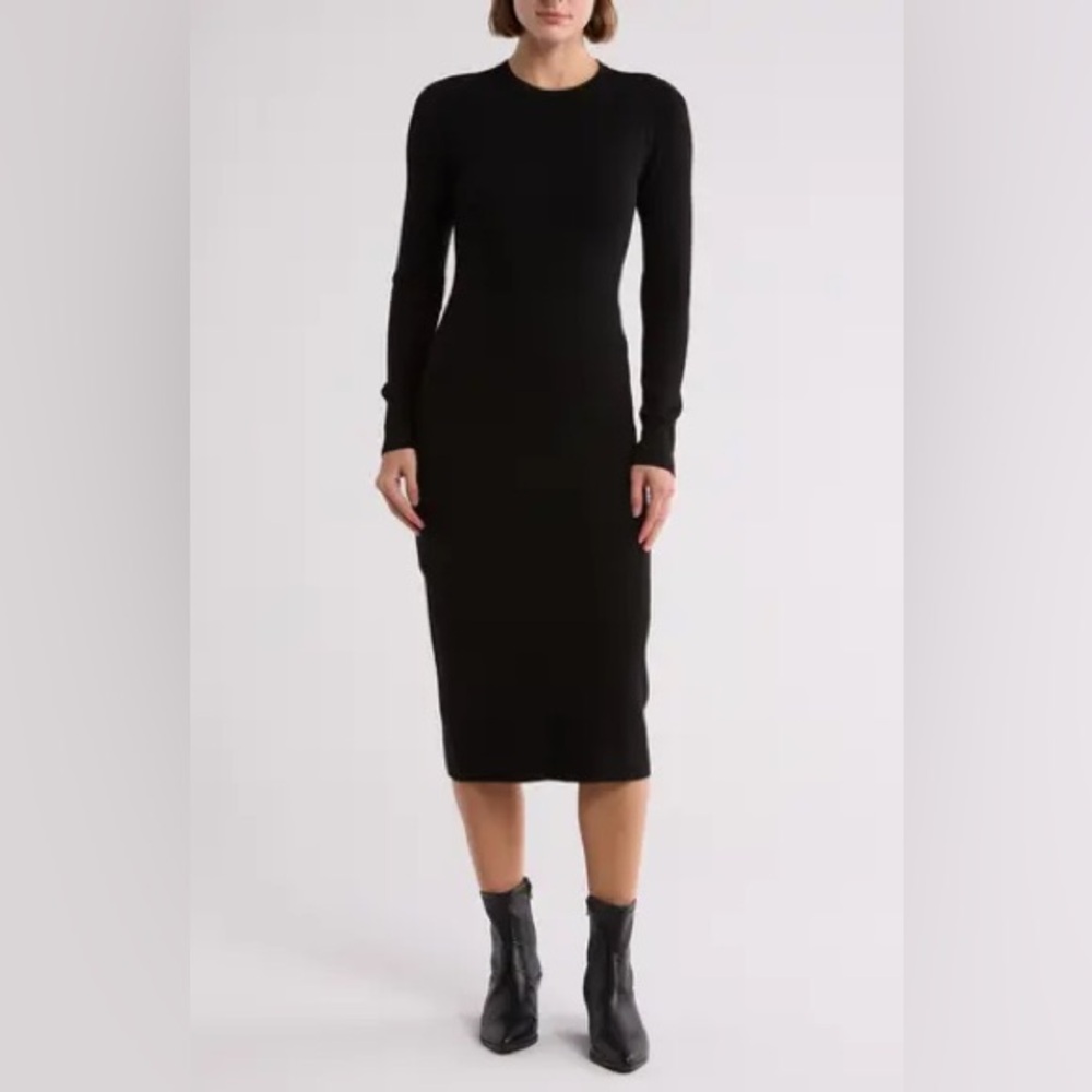Sophisticated Long Sleeve Black Dress